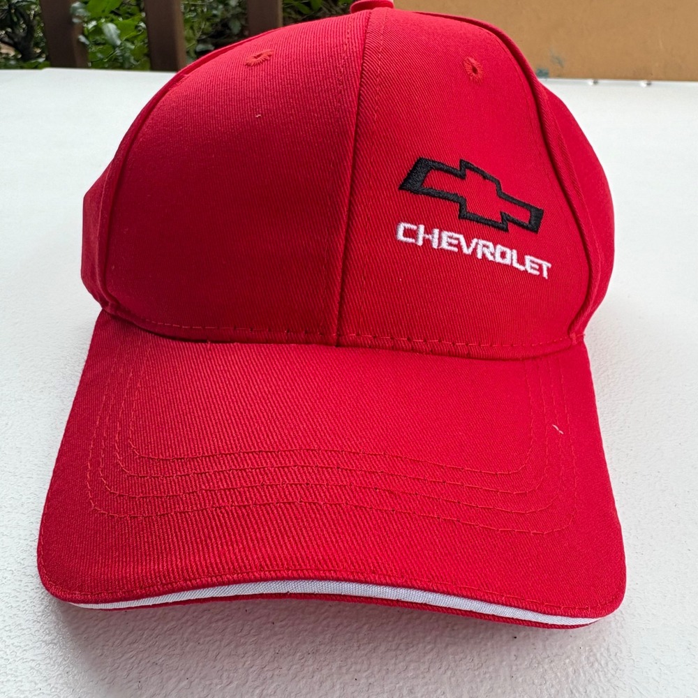 Chevrolet Chevy Bowtie Logo Red Baseball Cap Adjustable Strapback Hat Mens